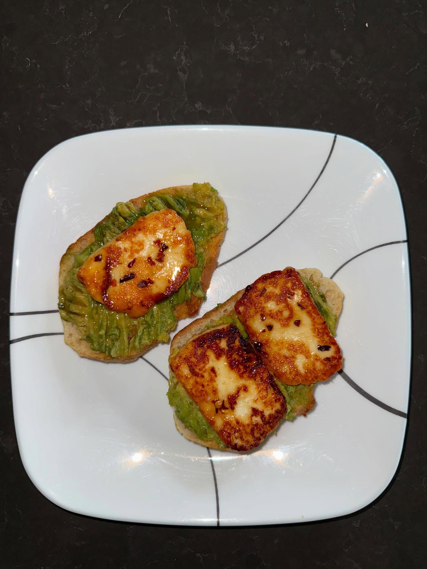 hot honey halloumi toast