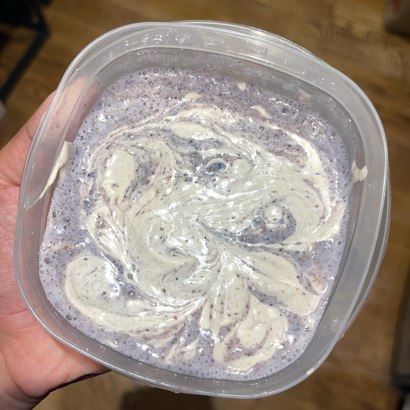 blueberry chia seed pudding with walnut cream