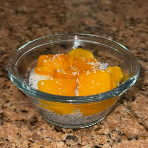 mango coconut chia seed pudding