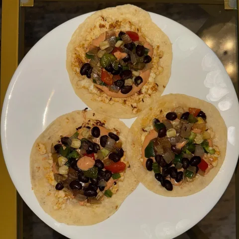 smashed paneer tacos