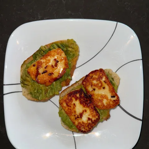 hot honey halloumi toast