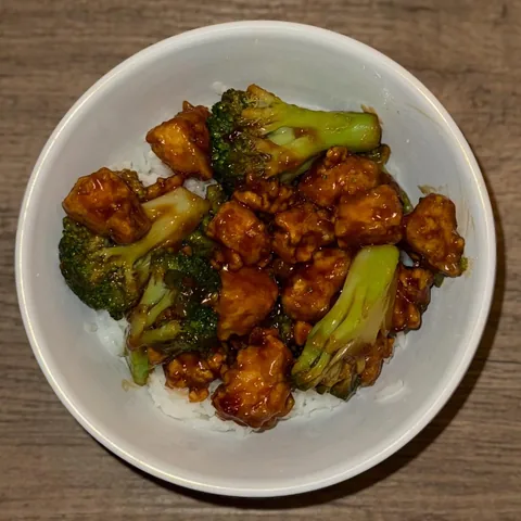 sticky garlic tofu